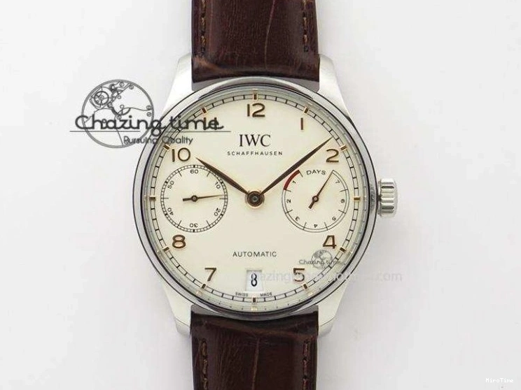 MIROTIME 0328 Portuguese IW3714 Diam ZF V2 1:1 Best Edition White Dial Blue Makers On Blue Leather Strap A79350 (Slim Movement) Stylish 7248